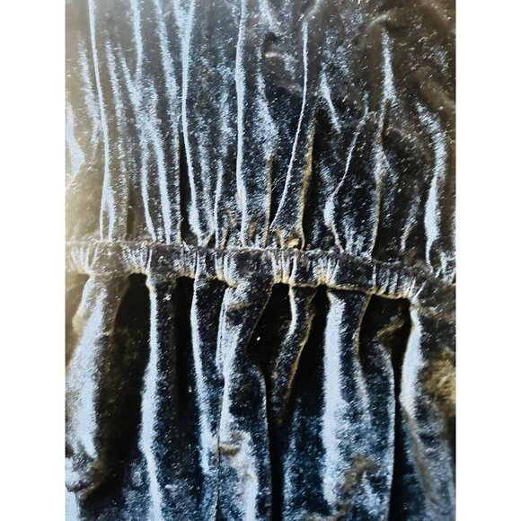 Topshop Women’s Black Velvet Jumpsuit Size 2 US Spaghetti Strap Crisscross - Picture 10 of 12